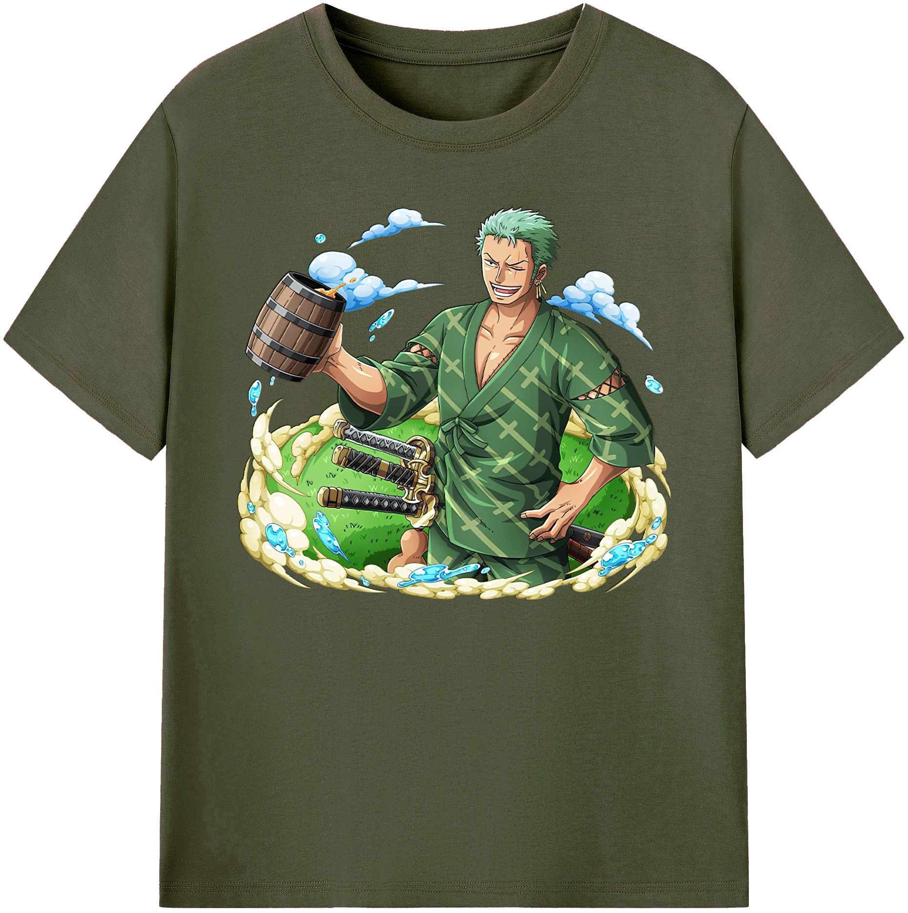 ワンピース ロロノア・ゾロ ONE PIECE Roronoa Zoro 綿100％ メンズ半袖Tシャツ｜肌触りやわらか＆通気性